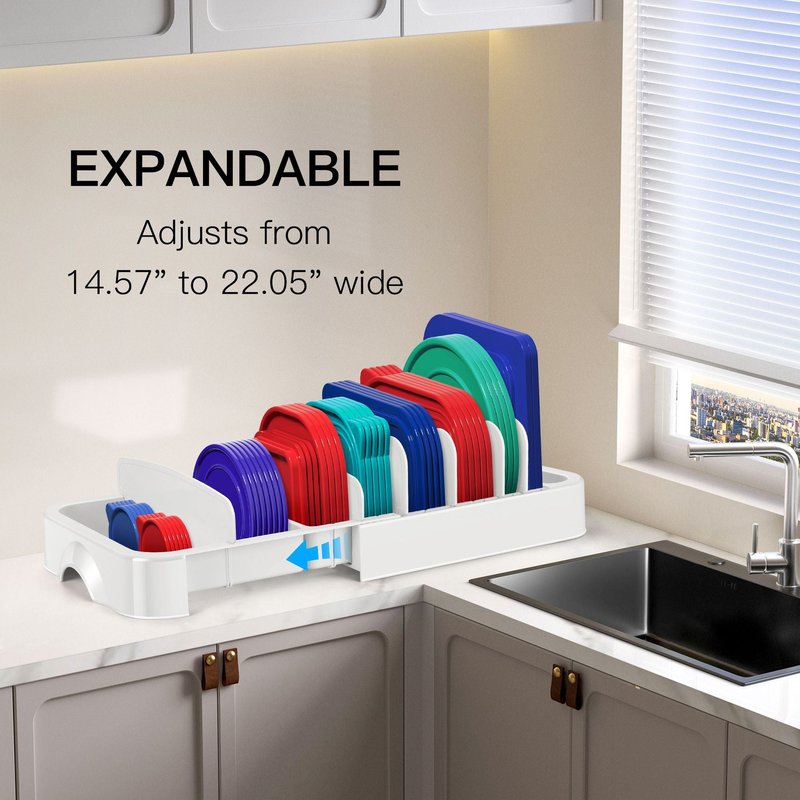 Food Container Lids Storage Organizer Box - Multiple Sizes