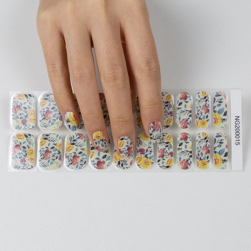 Korean Semi Cured Nail Stickers for Nail Art - Adhesive Gel Decals