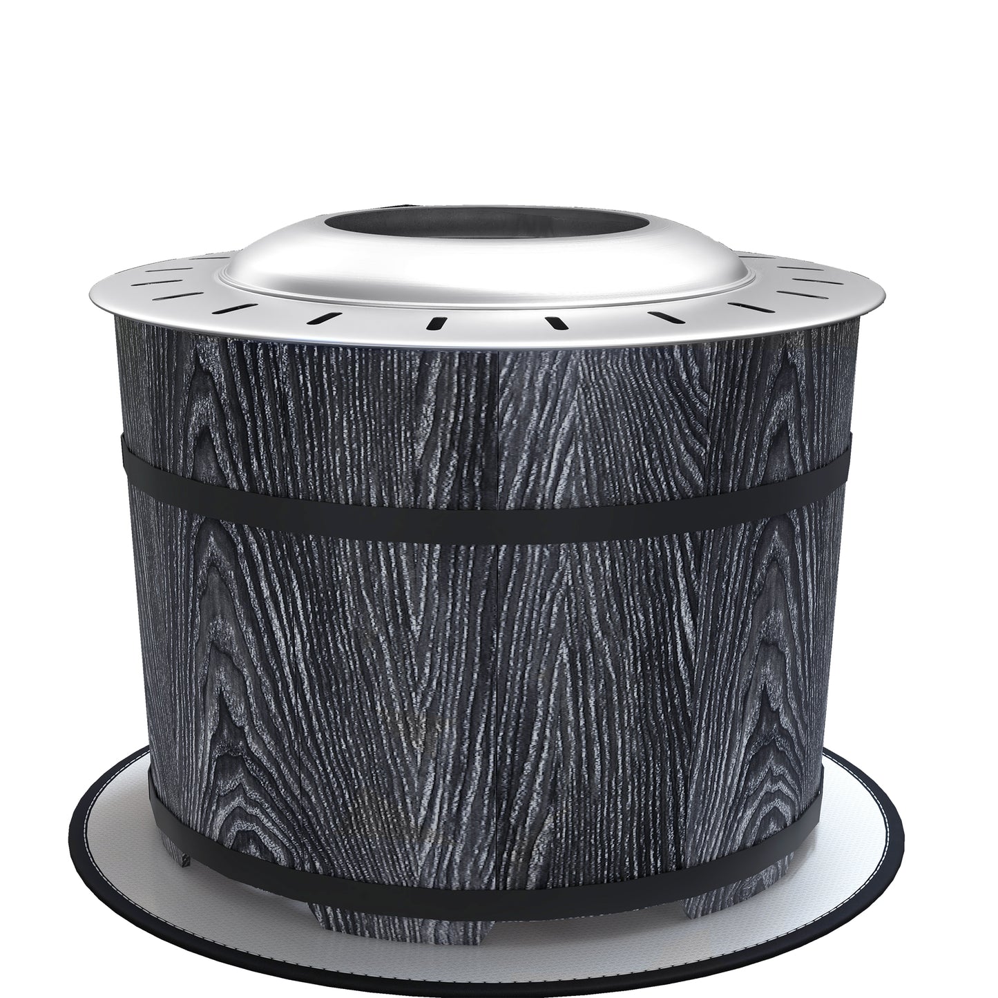 Portable Smokeless Fire Pit - Black with Fireproof Mat