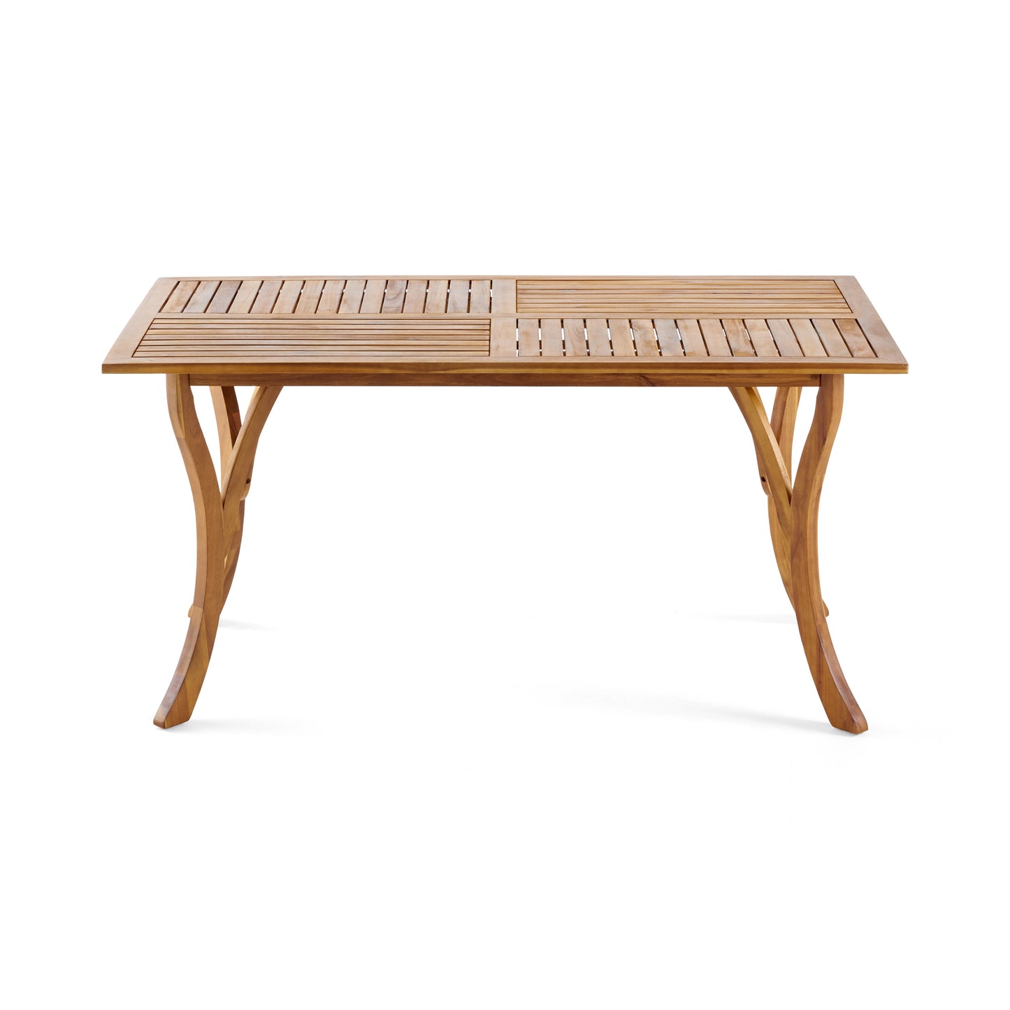 Outdoor 59-Inch Rectangular Acacia Wood Dining Table - Teak Finish
