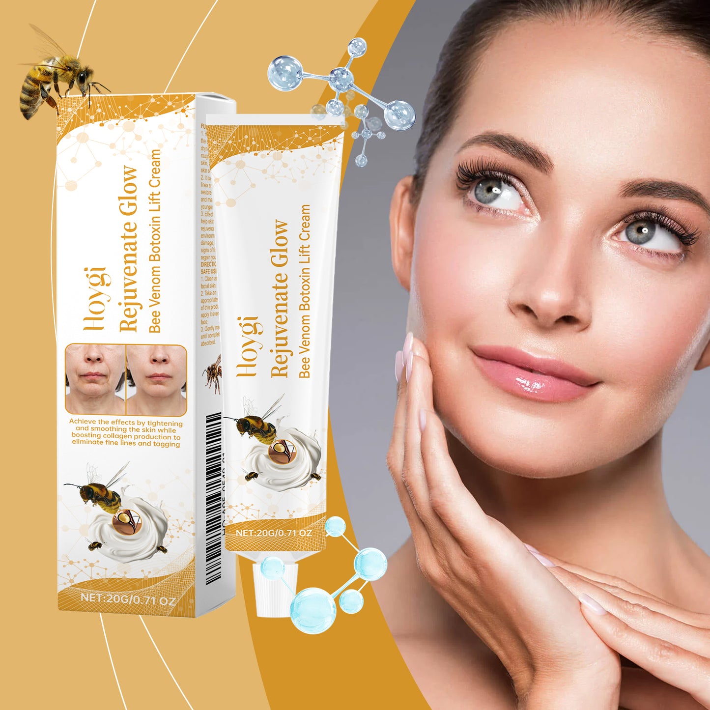 Bee Venom Firming Facial Cream - Anti-Aging Moisturizer for Fine Lines