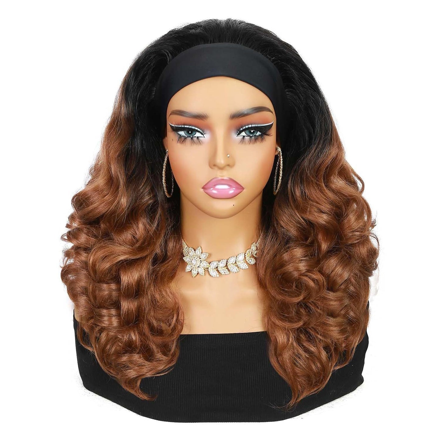 Natural Fluffy Small Curl Headband Wig for Women - Synthetic, All Sizes & Colors