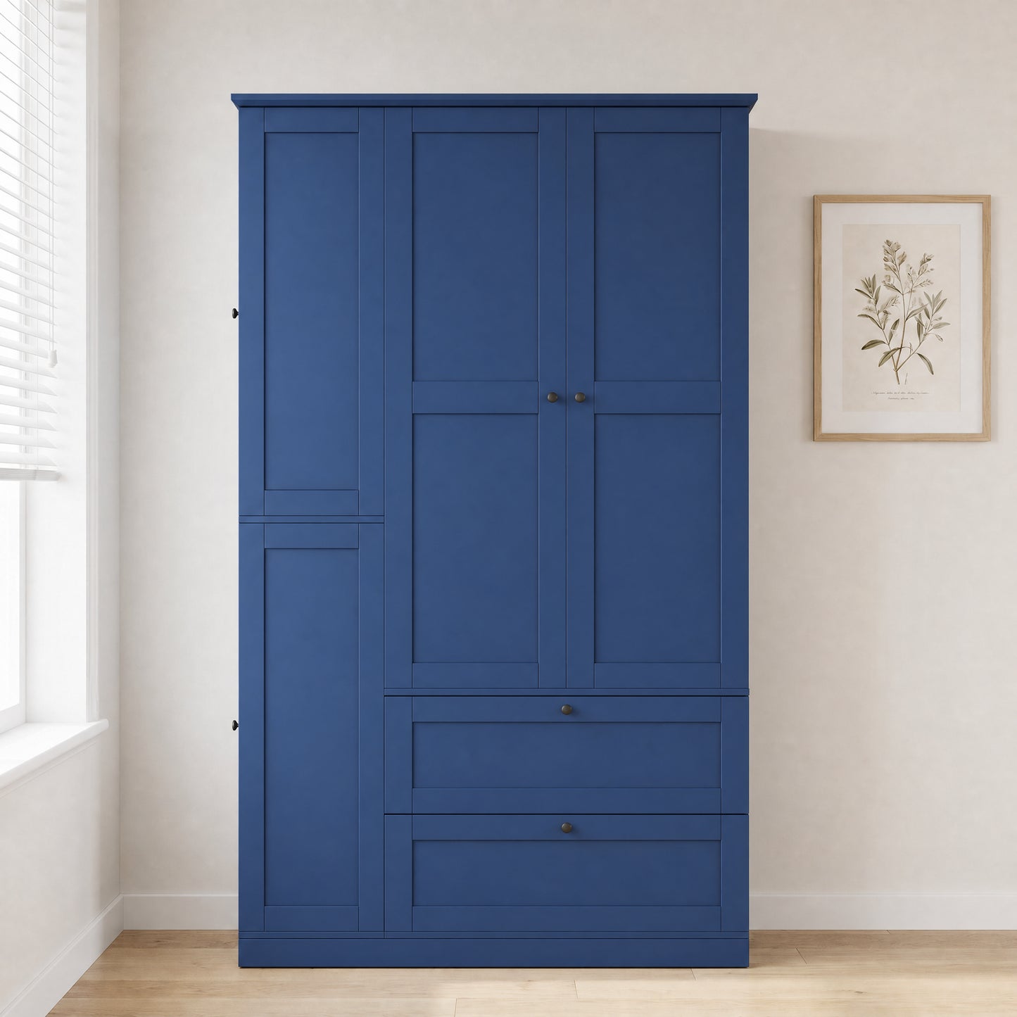 73.6" Tall Farmhouse Kitchen Pantry Cabinet - Blue