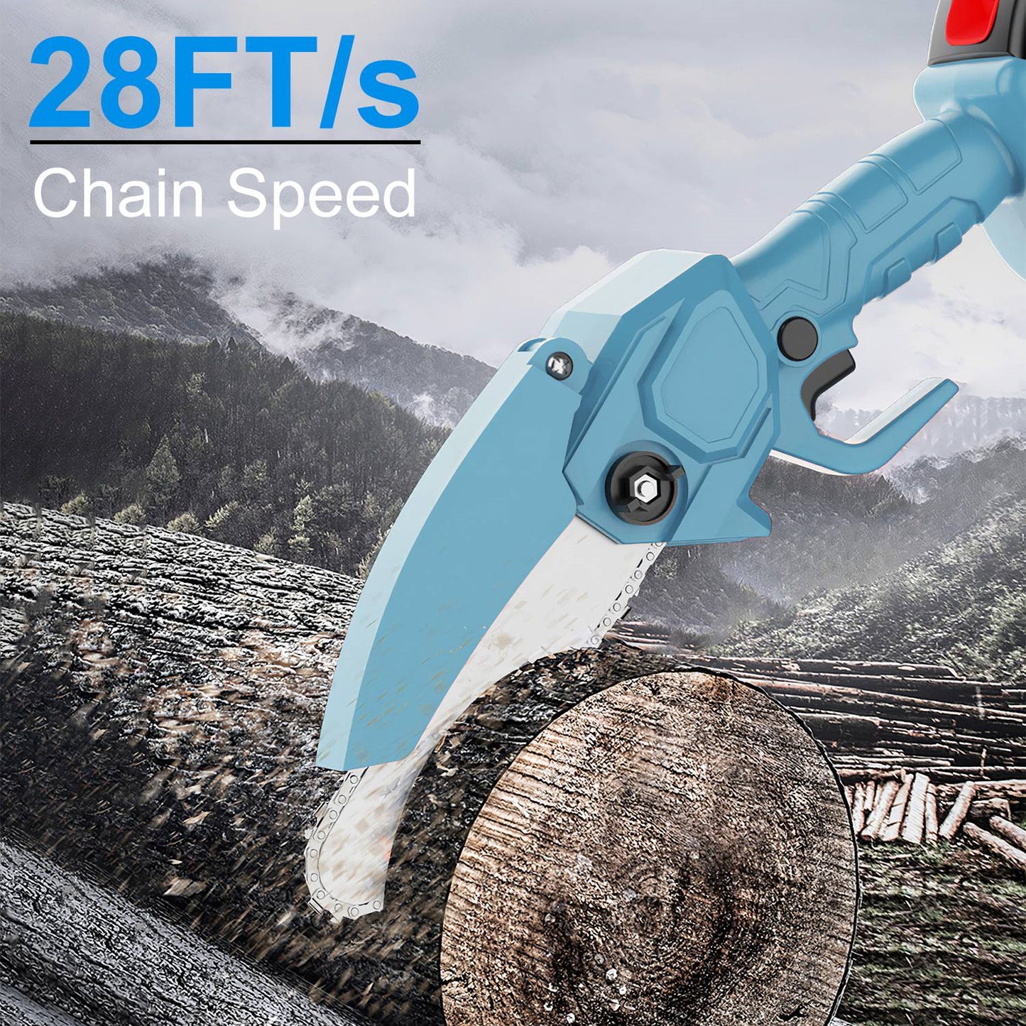 Mini Cordless Chainsaw 4-inch & 6-inch with Rechargeable Batteries - Light & Powerful Garden Tool