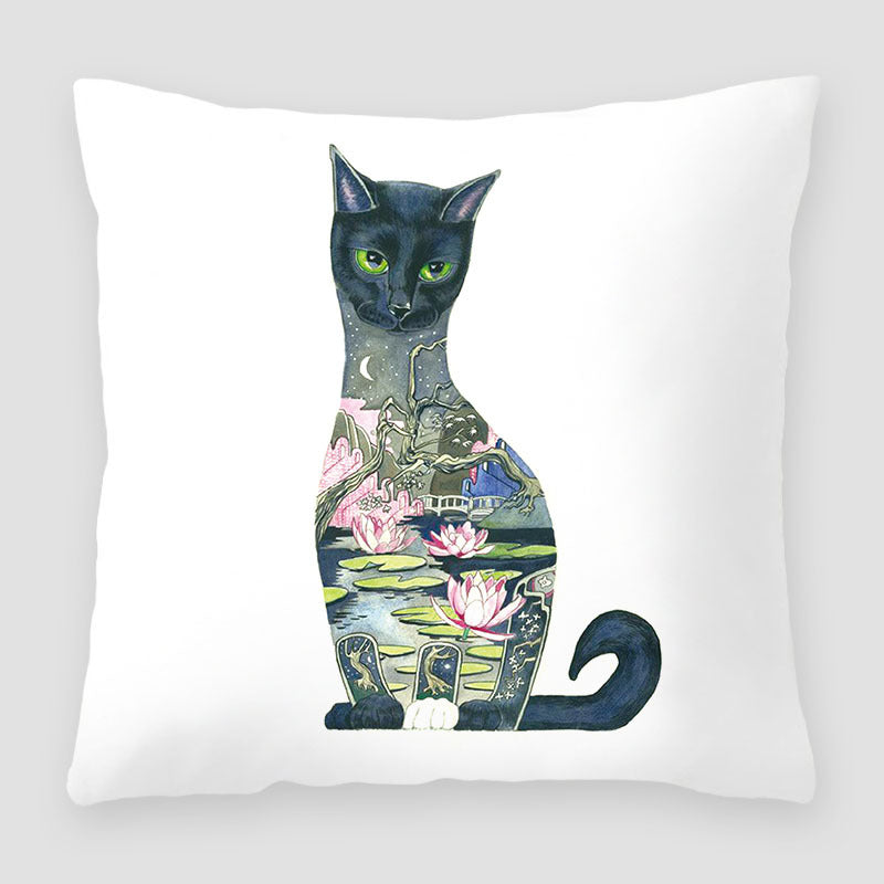 Cartoon Peach Skin Velvet Pillow Cover for Sofa & Living Room - Multiple Colors
