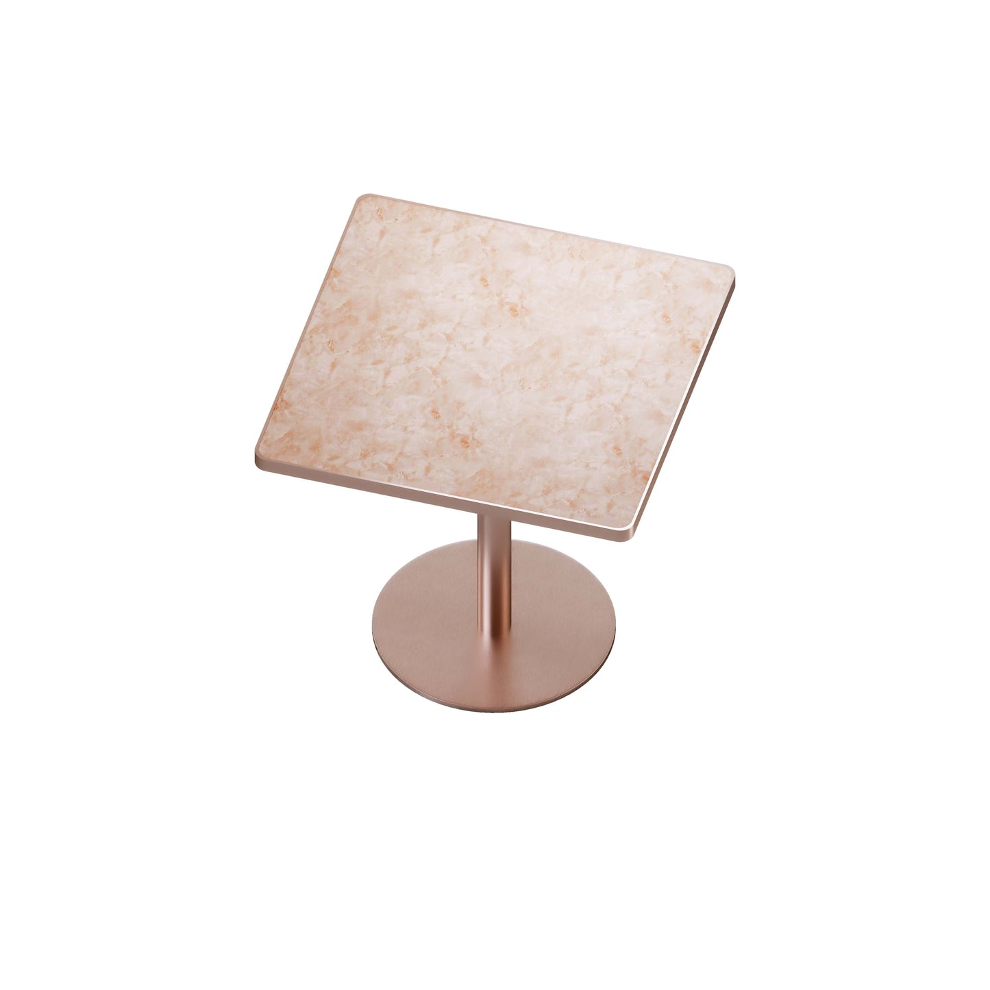 Rose Pink Bistro Table - 31.5 Inch Tulip Table with Faux Marble Top