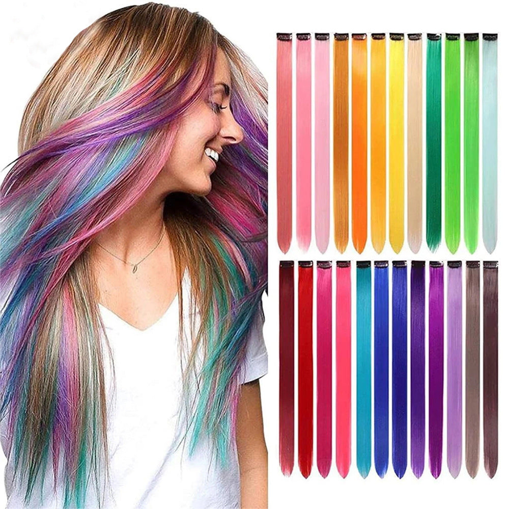 Colorful Hair Weave Extension Set - Multiple Shades, Non-Mainstream Style