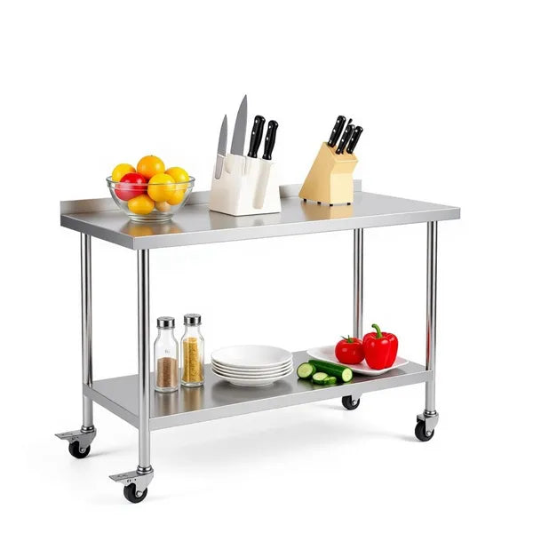 Adjustable Stainless Steel Work Table - 24 x 60 Inch