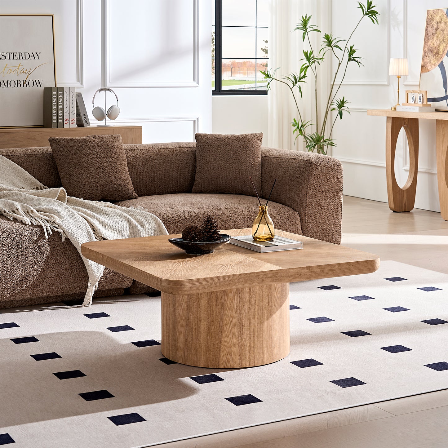 Square Coffee Table, Modern Design For Living Room Use, No Assembly