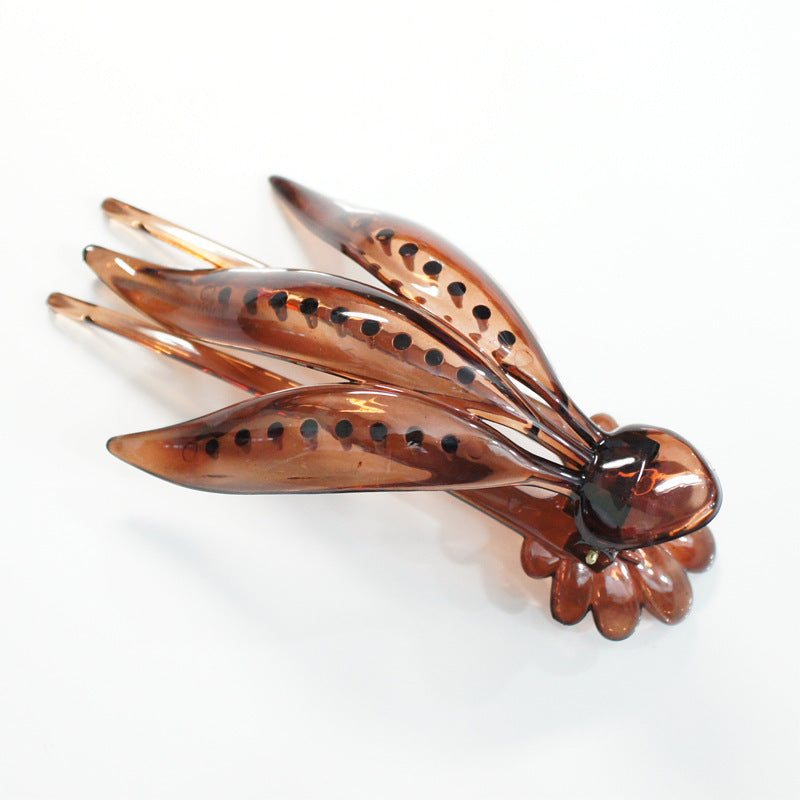 Resin Hairpin with Orchid Design - 127mm