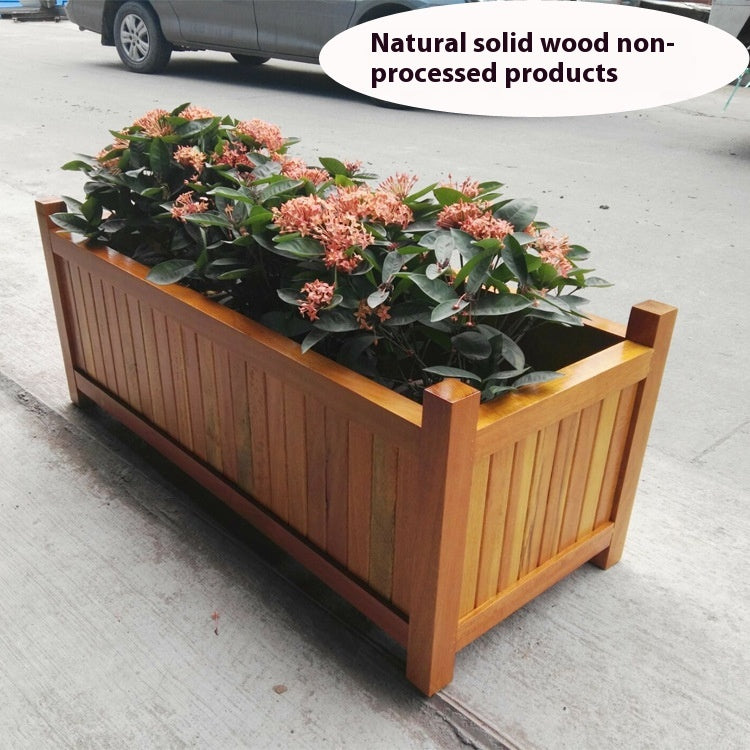 Solid Wood Flower Box Large Landscape Plant Container for Garden & Home