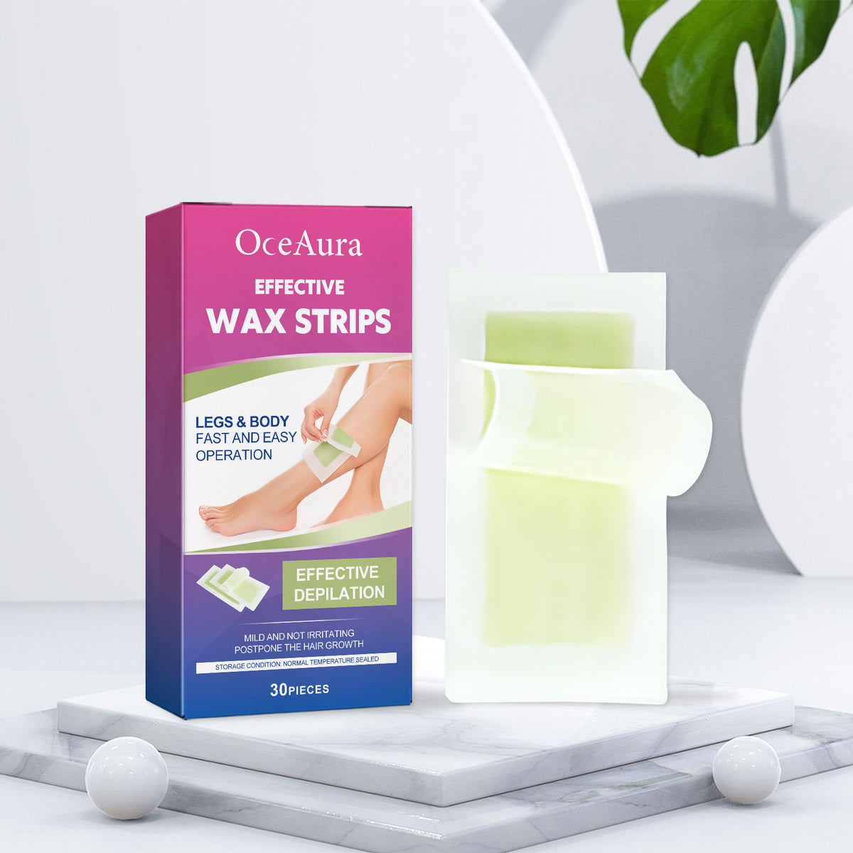 Citrus Scented Hair Removal Wax Paper Strips - 30 Pcs