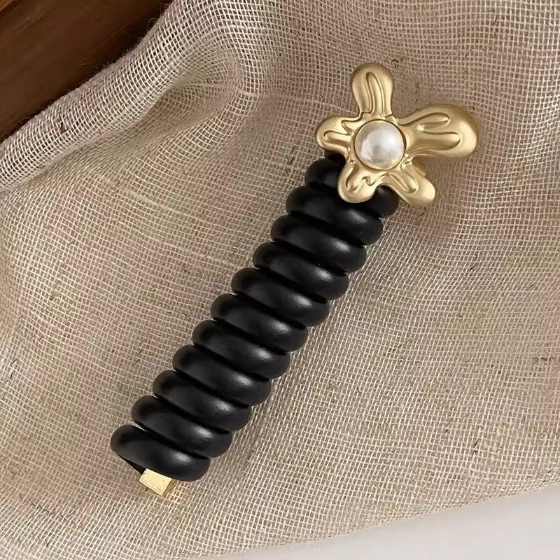 Ponytail Holder with Decorative Telephone Cord Design