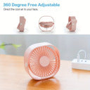 Rechargeable Desktop Mini Fan - Portable Quiet Office & Dorm Room Cooler