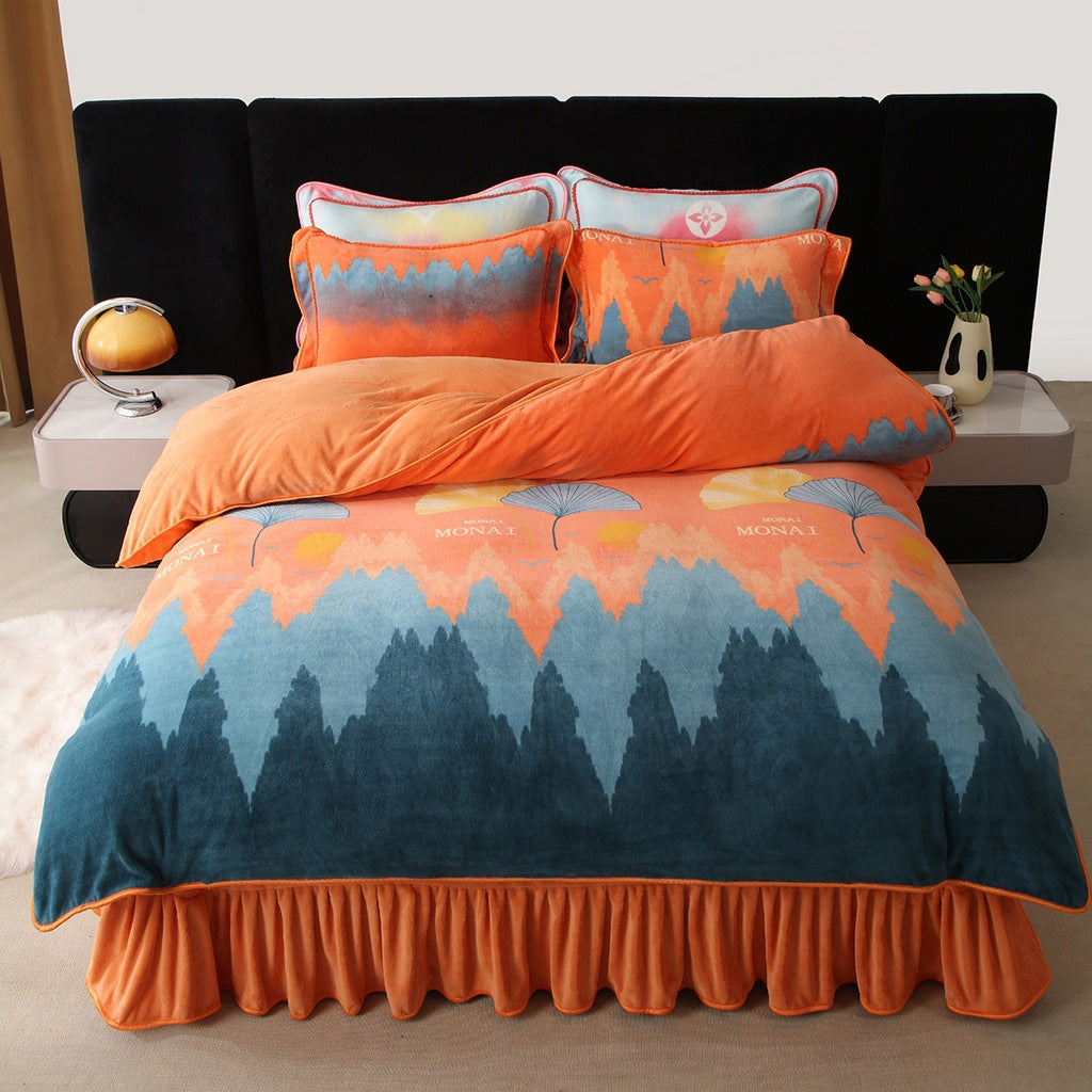 Milk Fiber Bedding Set - Four-Piece Modern Bedroom Linen