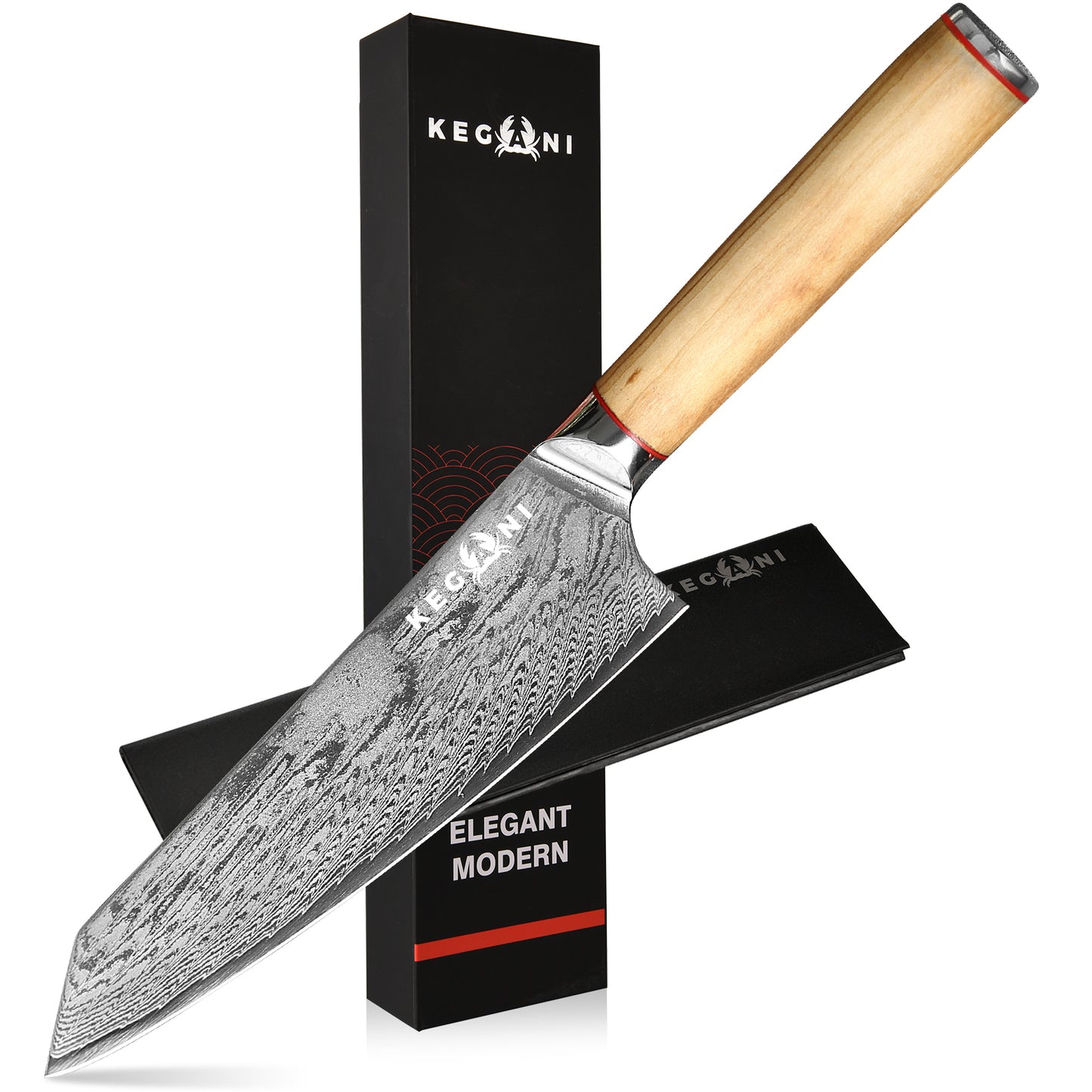 Kiritsuke Knife - 8 Inch Professional Japanese Chef Knife, Damascus Steel, Ultra-Sharp Blade
