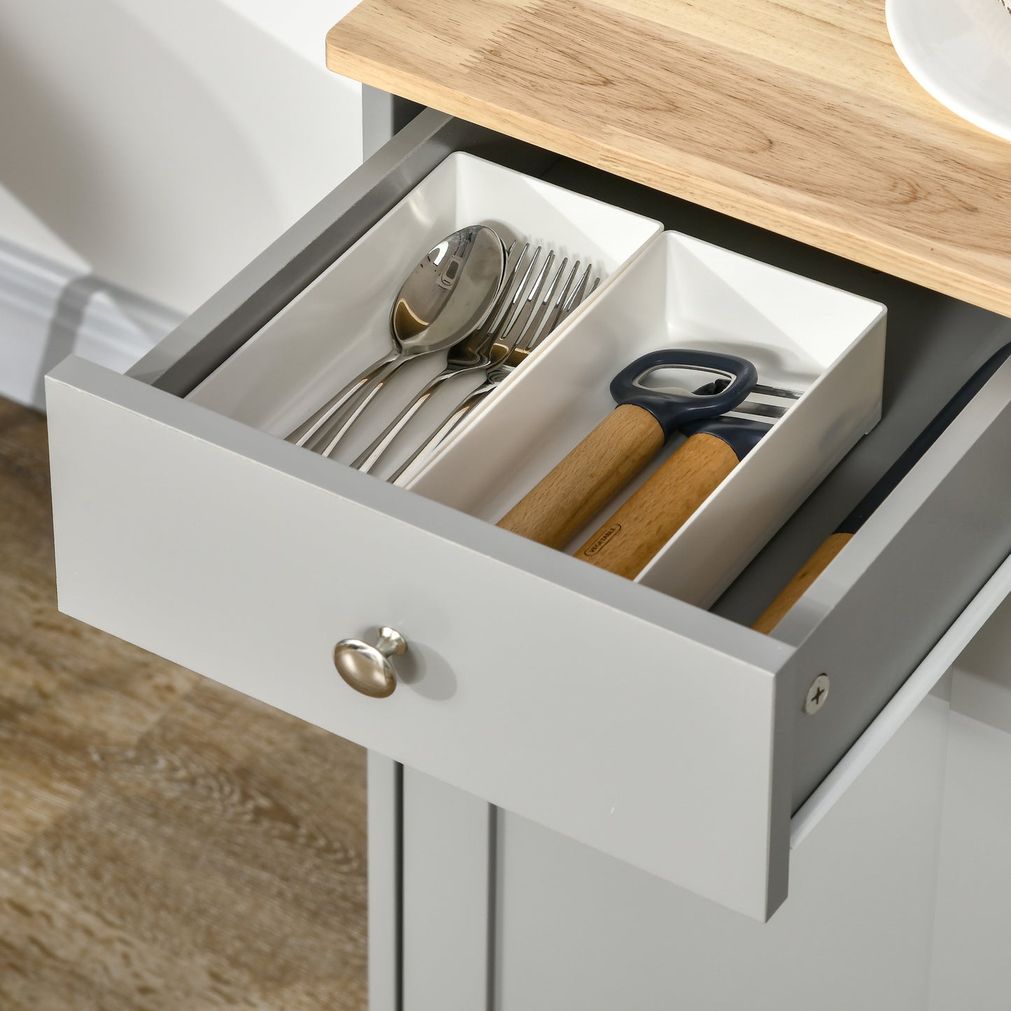 Kitchen Storage Cabinet, Sideboard Floor Cupboard with Solid Wood