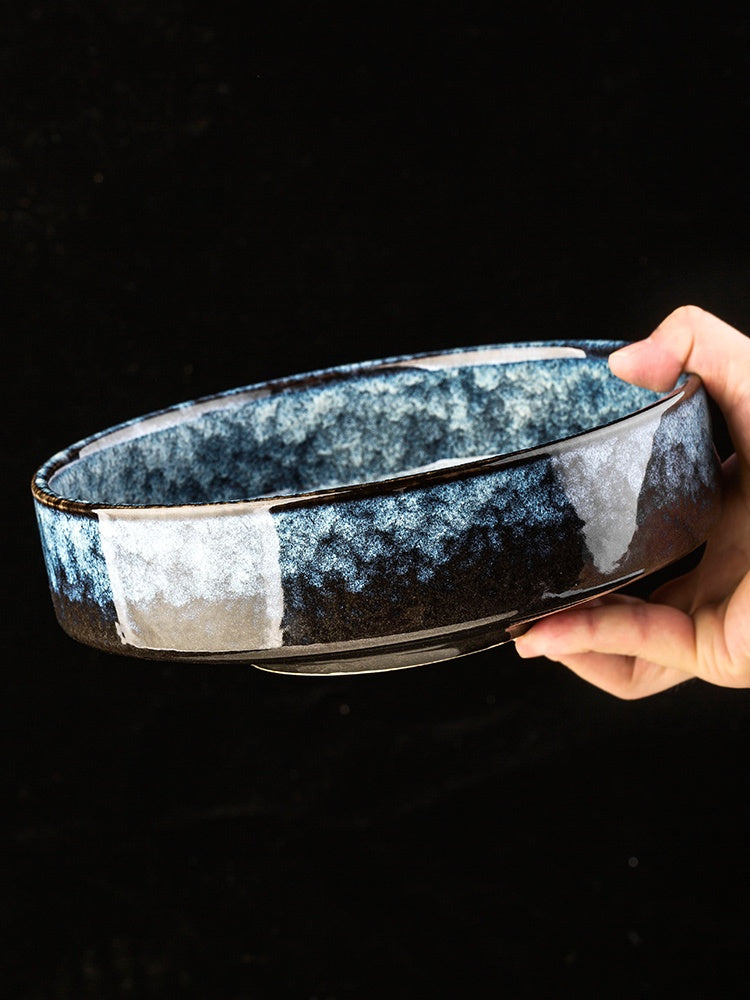 Ceramic Japanese Style Conical Bell Bowl - Decorative Deep Serving Dish