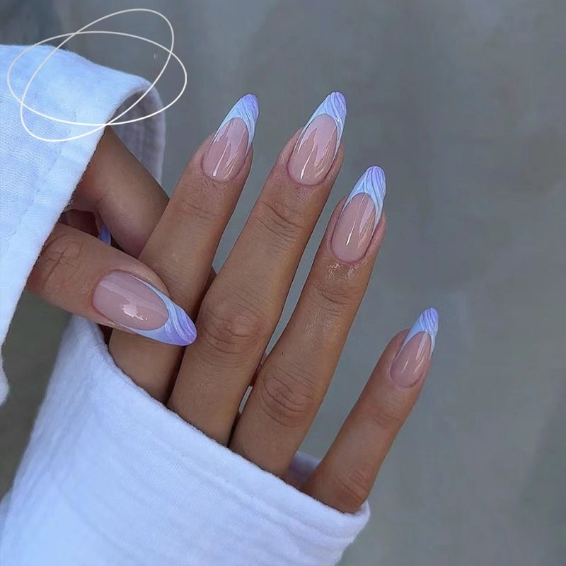 Short Square Nail Tips - Wearable Artificial Nails for Nail Art, Starry Sky Pattern