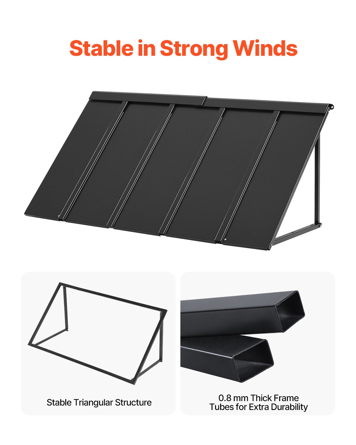 Outdoor Steel Window Awning 56x24 Inch Anti-Rust Door Canopy for Weather Protection