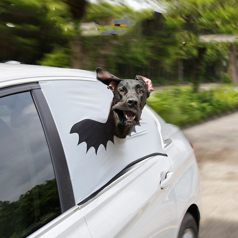 Halloween Car Window Sunshade Curtain Cover for Pets - Grey