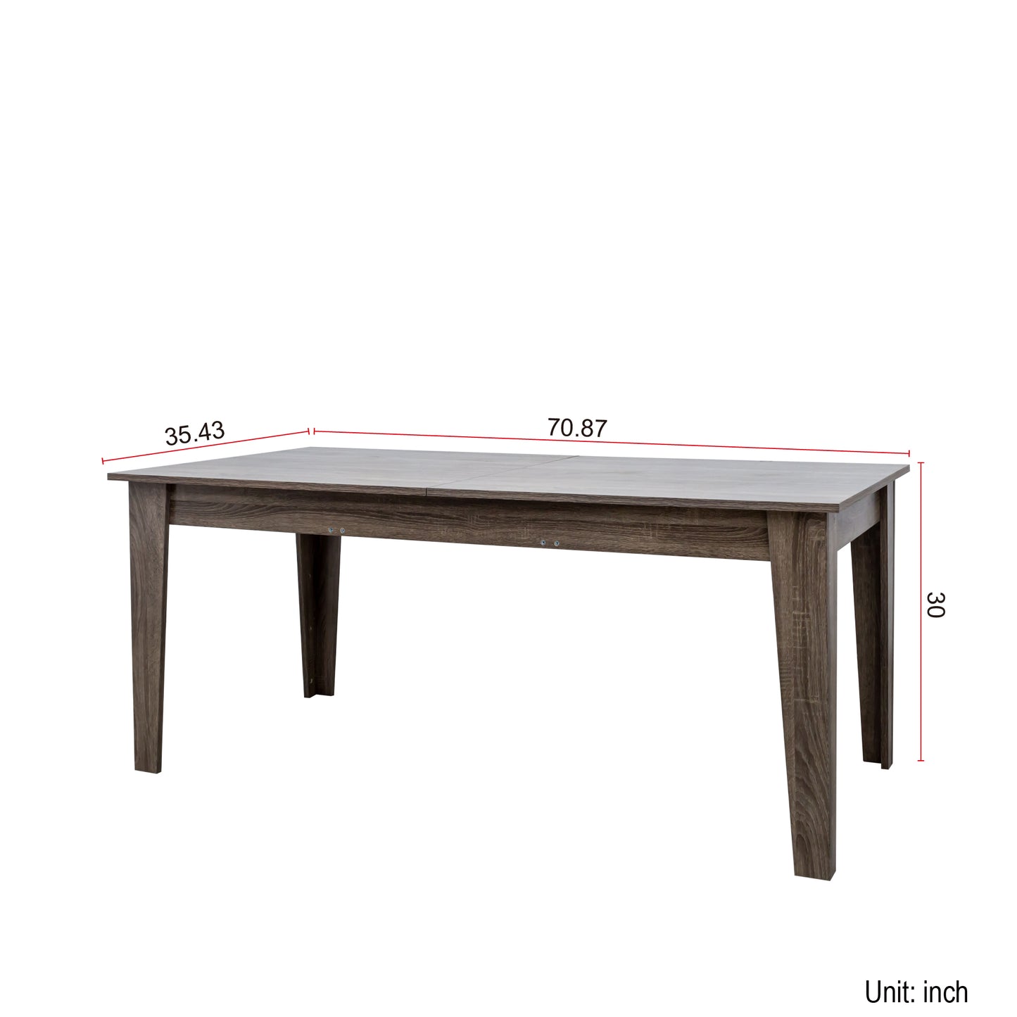 Large Extendable Dining Table - 106.3 Inch Dark Oak
