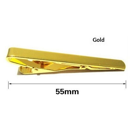 Minimalist Brass Tie Clip for Men - Gold, Silver, Gun Black & More