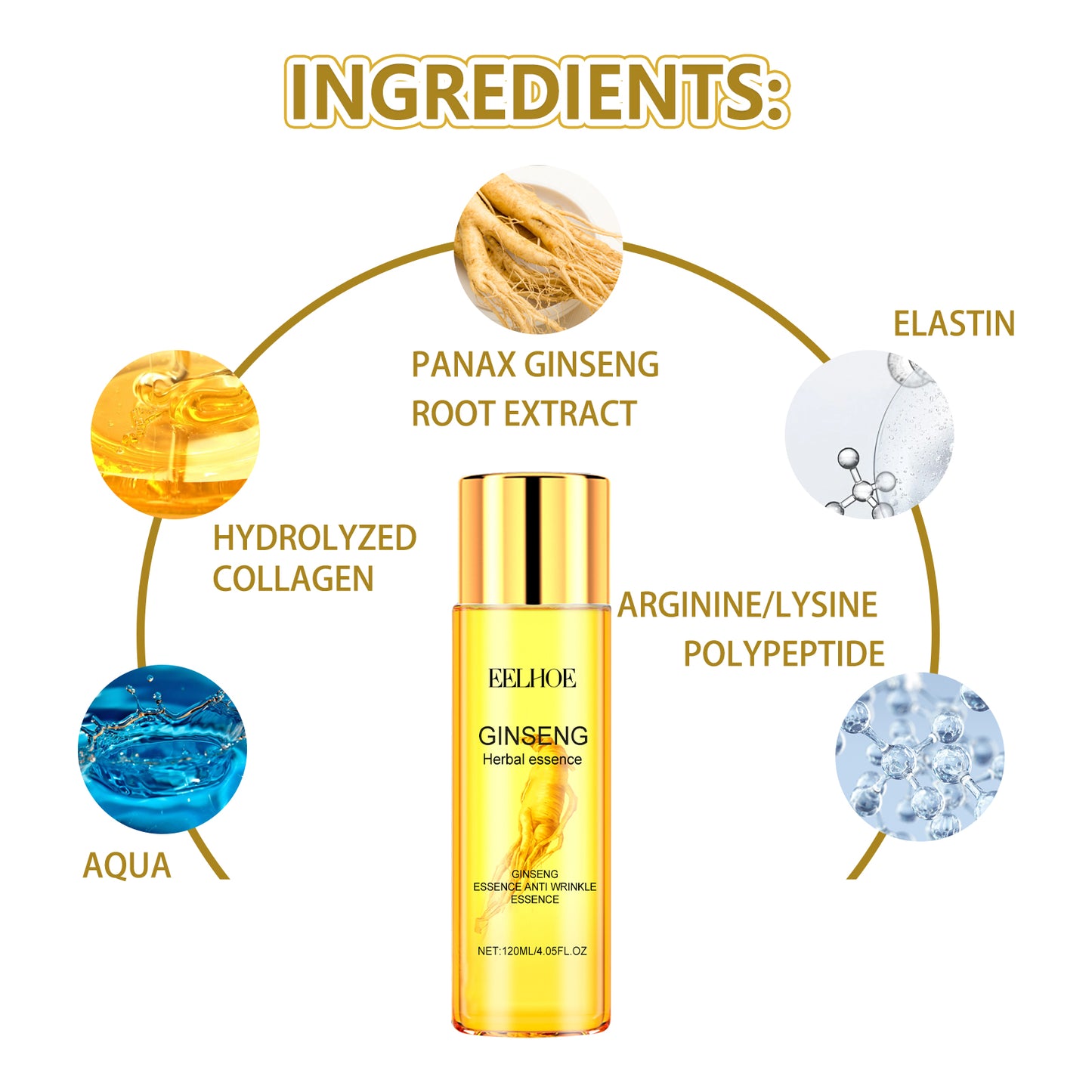 Ginseng Anti-Wrinkle Essence - 120ml Collagen Firming Facial Serum