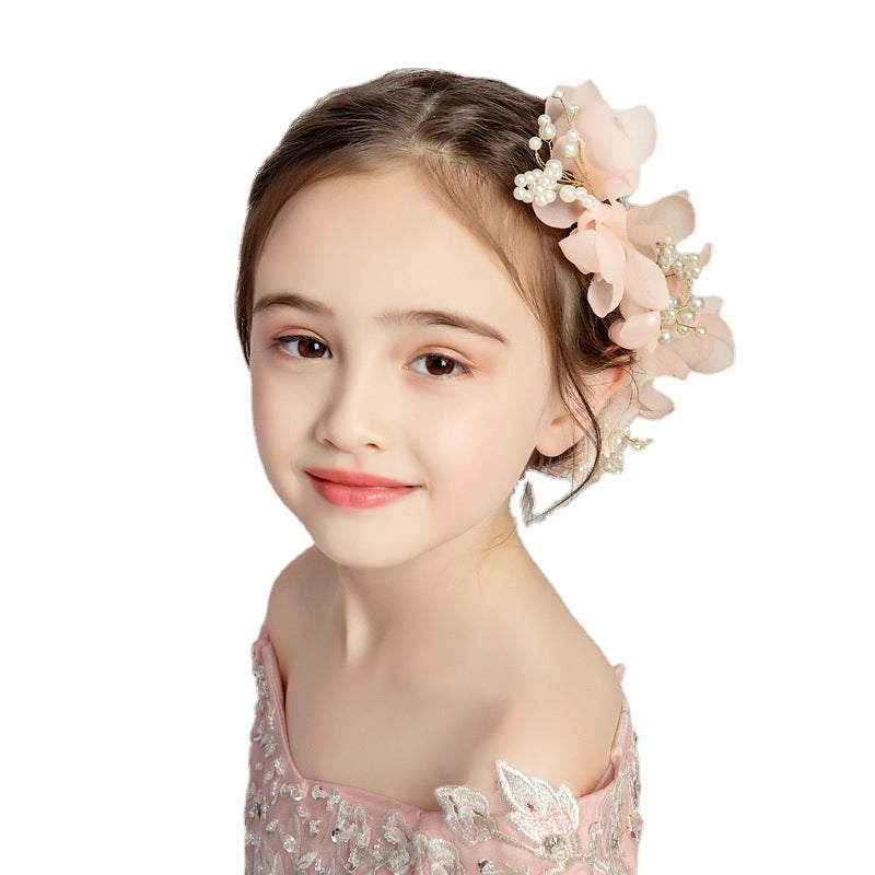 Flower Hairpin Set with Pearls - Pink (3 Pack)