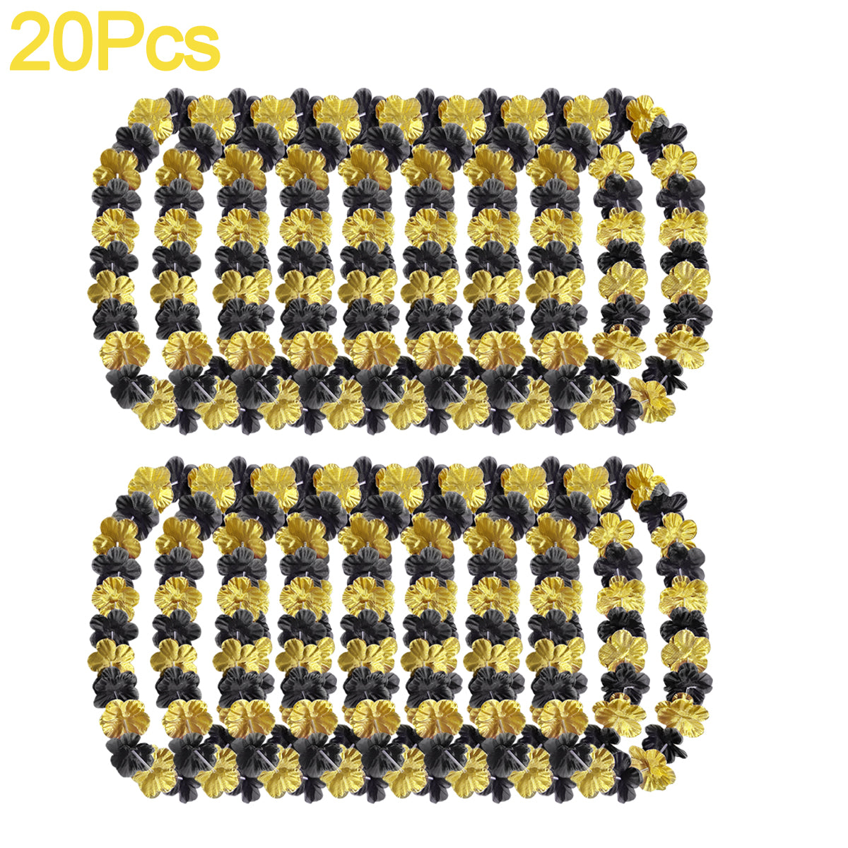 20 Pcs Graduation Flower Lei - Red, Gold, Black