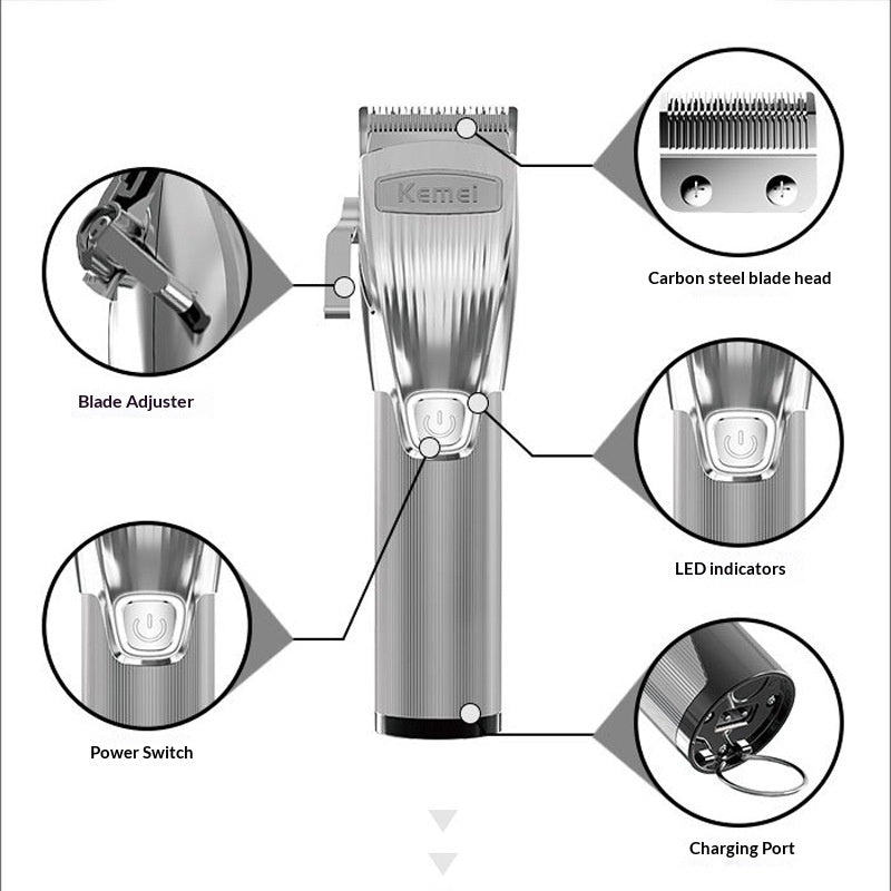 Rechargeable Noise-Reducing Hair Clipper - KM-K32
