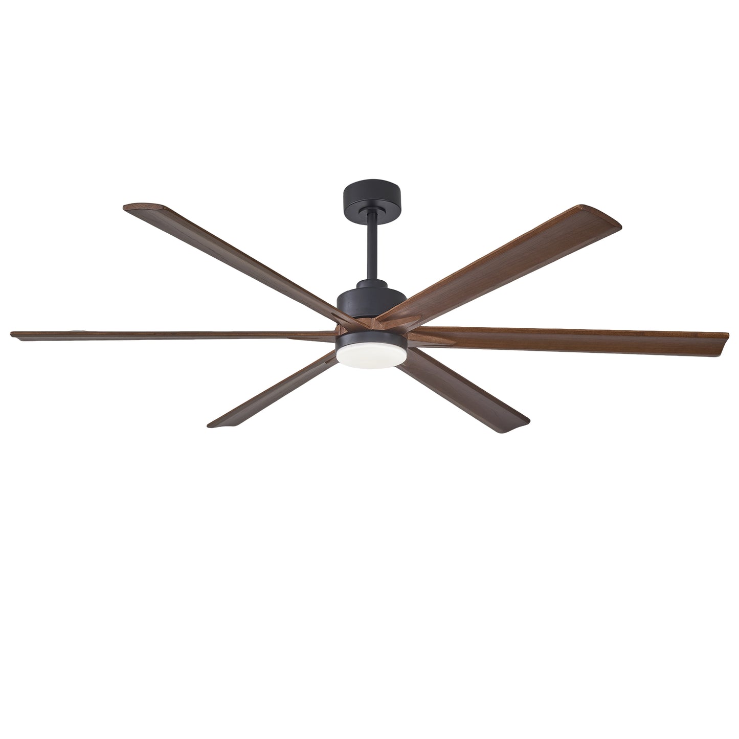 70-Inch Ceiling Fan with Lights - Quiet DC Motor, 6 Speed, Solid Wood Blades, Reversible - Matte Black