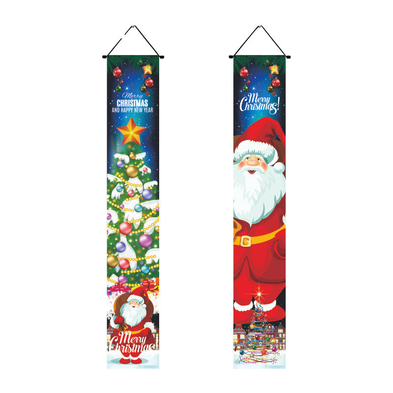 Christmas Lattice Curtain Hanging Flag for Festive Decor - Multiple Styles