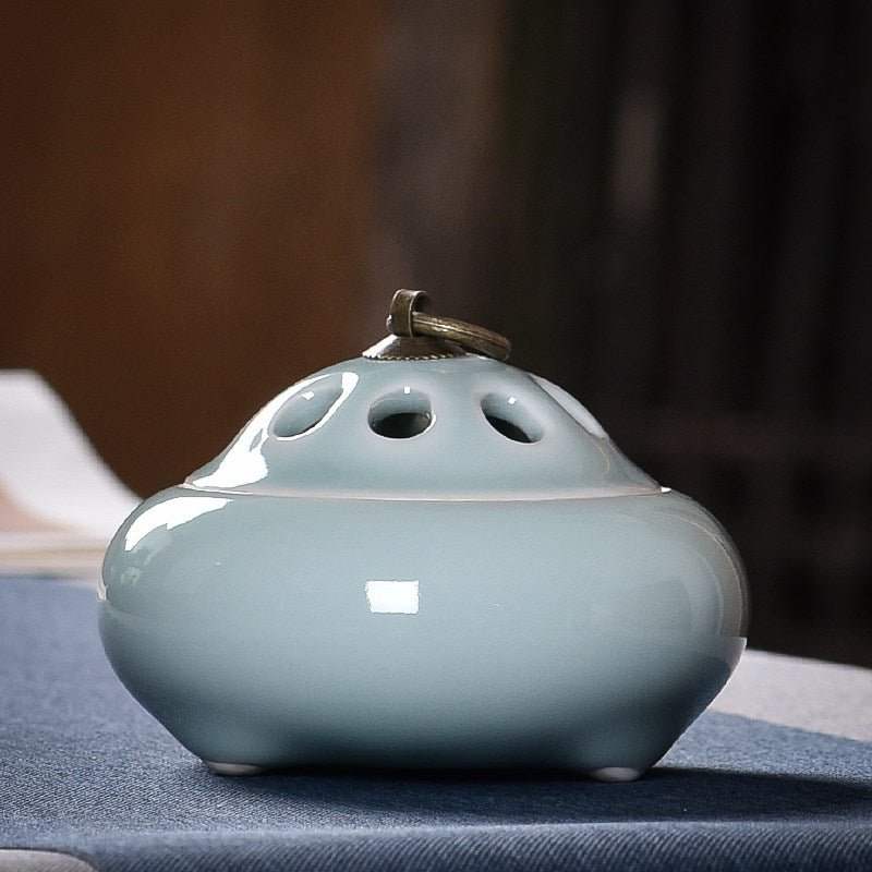 Antique-Style Ceramic Incense Burner for Home Use - Multiple Colors