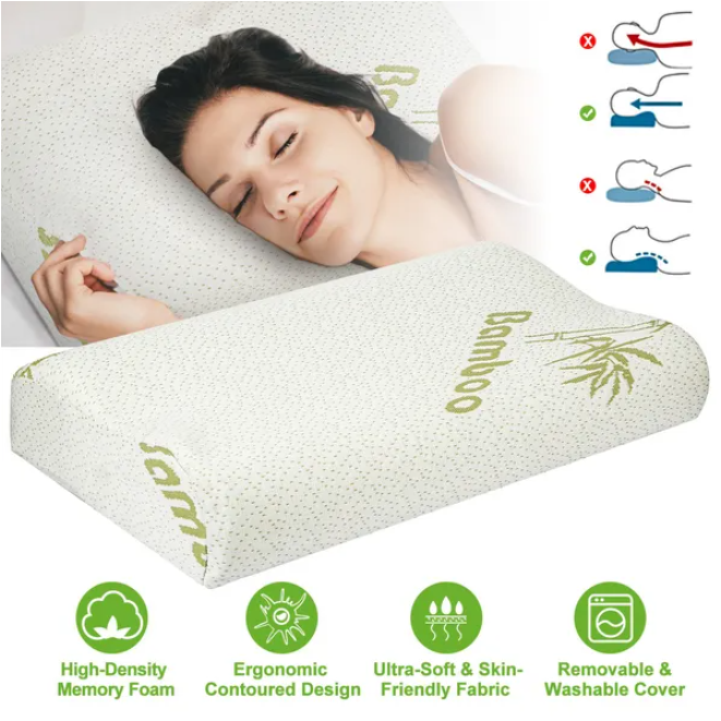 Bamboo Memory Foam Sleep Pillow - Ergonomic Support