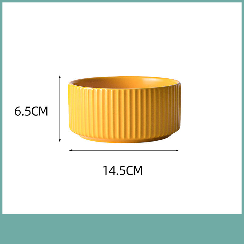Ceramic Household Bowl Set - Food Safe, Solid Color, 6/8 Inch or Set