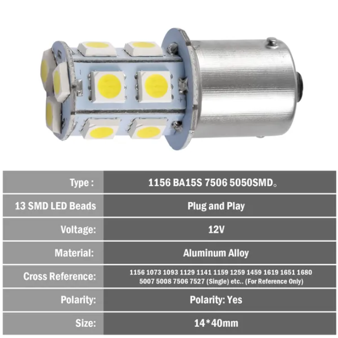 20-Pack 12V Car Turn Signal Light Bulbs 14mm Aluminum Alloy Downlights