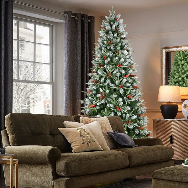 5ft Green Artificial Christmas Tree with Red Fruits & Pine Cones