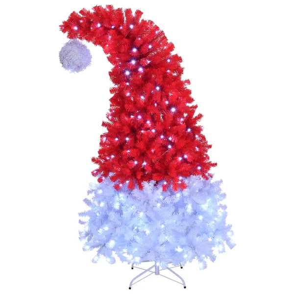 6 FT Santa Hat Style Pre-lit Christmas Tree with 300 Lights