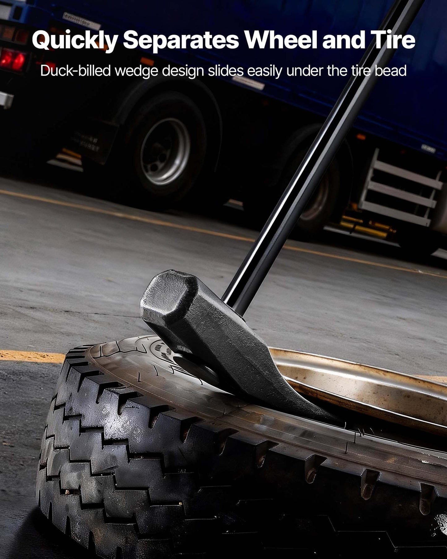 Heavy Duty Tire Bead Breaker Wedge with 32-Inch Handle for Cars & Trucks