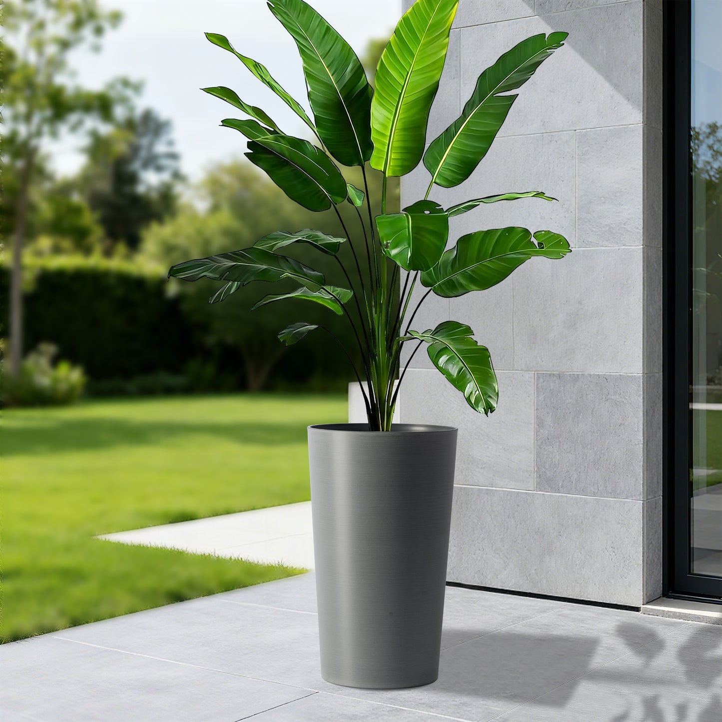 2 Pack Tall 21.7 In Planters For Outdoor Plants Modern Square Planter