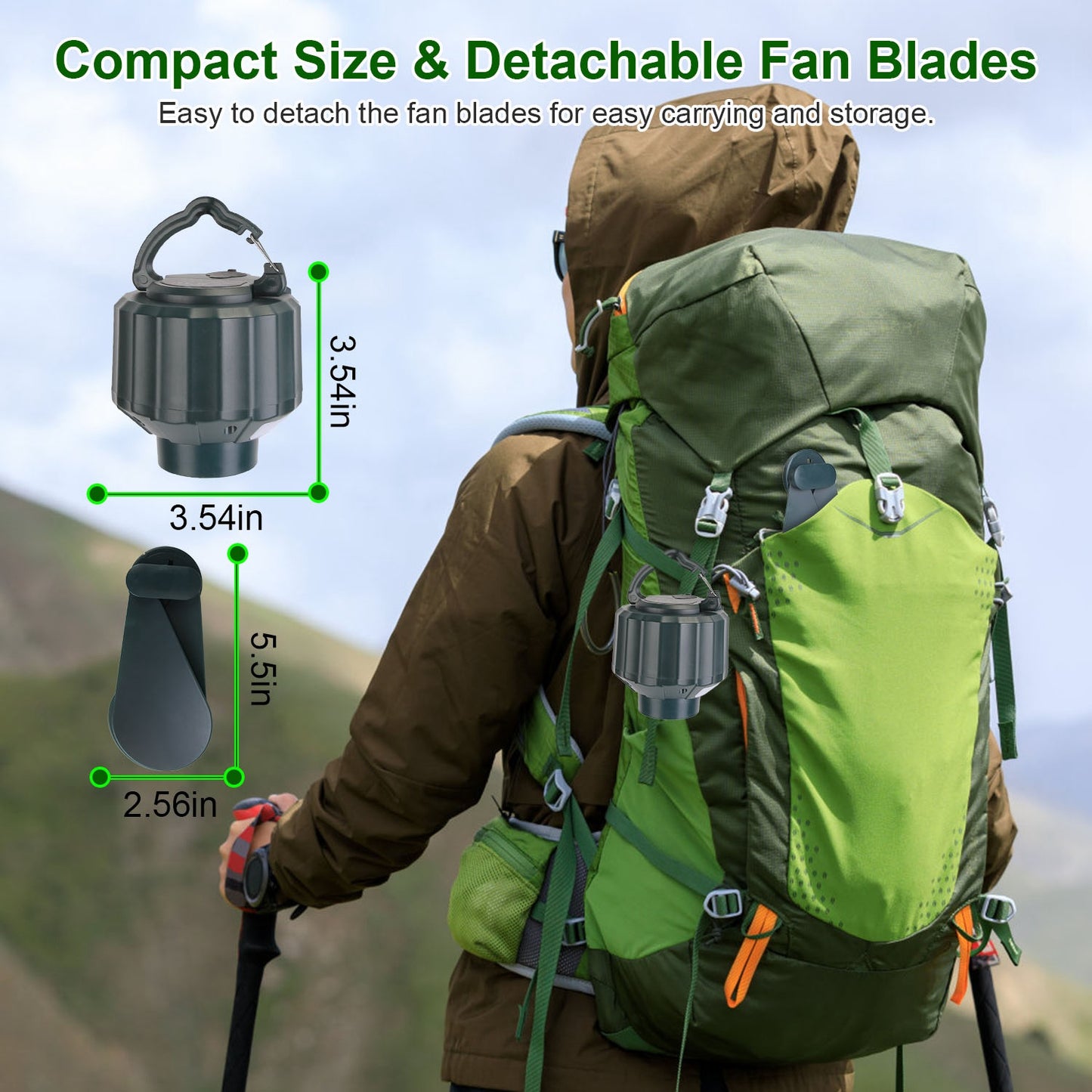 Portable Camping Ceiling LED Fan with Remote Control - 3-in-1 Lantern, Power Bank, Adjustable Speed & Brightness