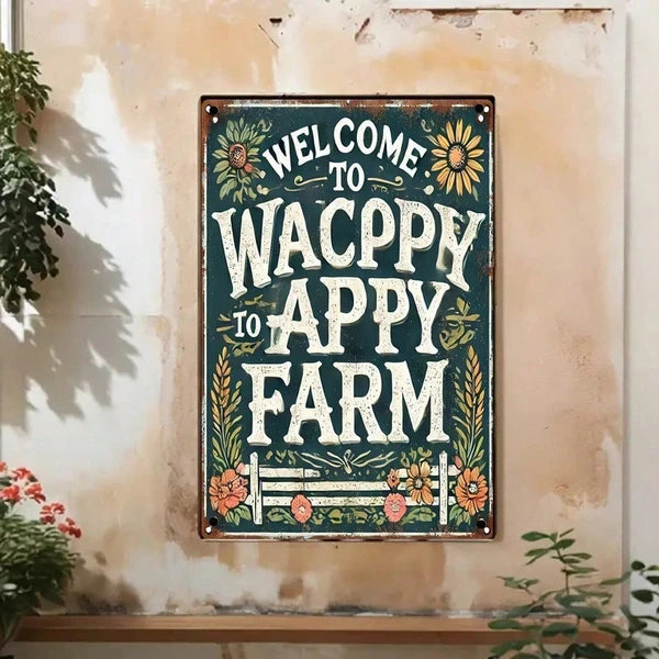 Welcome to Farm Vintage Rustic Metal Sign - 8x12 Inch Plaque