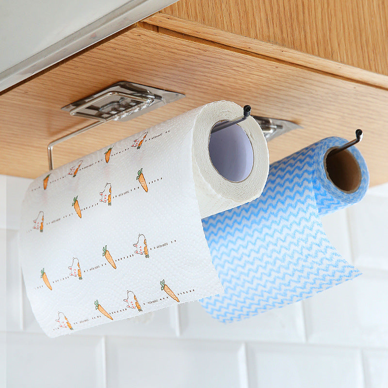 Wall-Mounted Kitchen Storage Rack Punch-Free Stainless Steel Home Organizer
