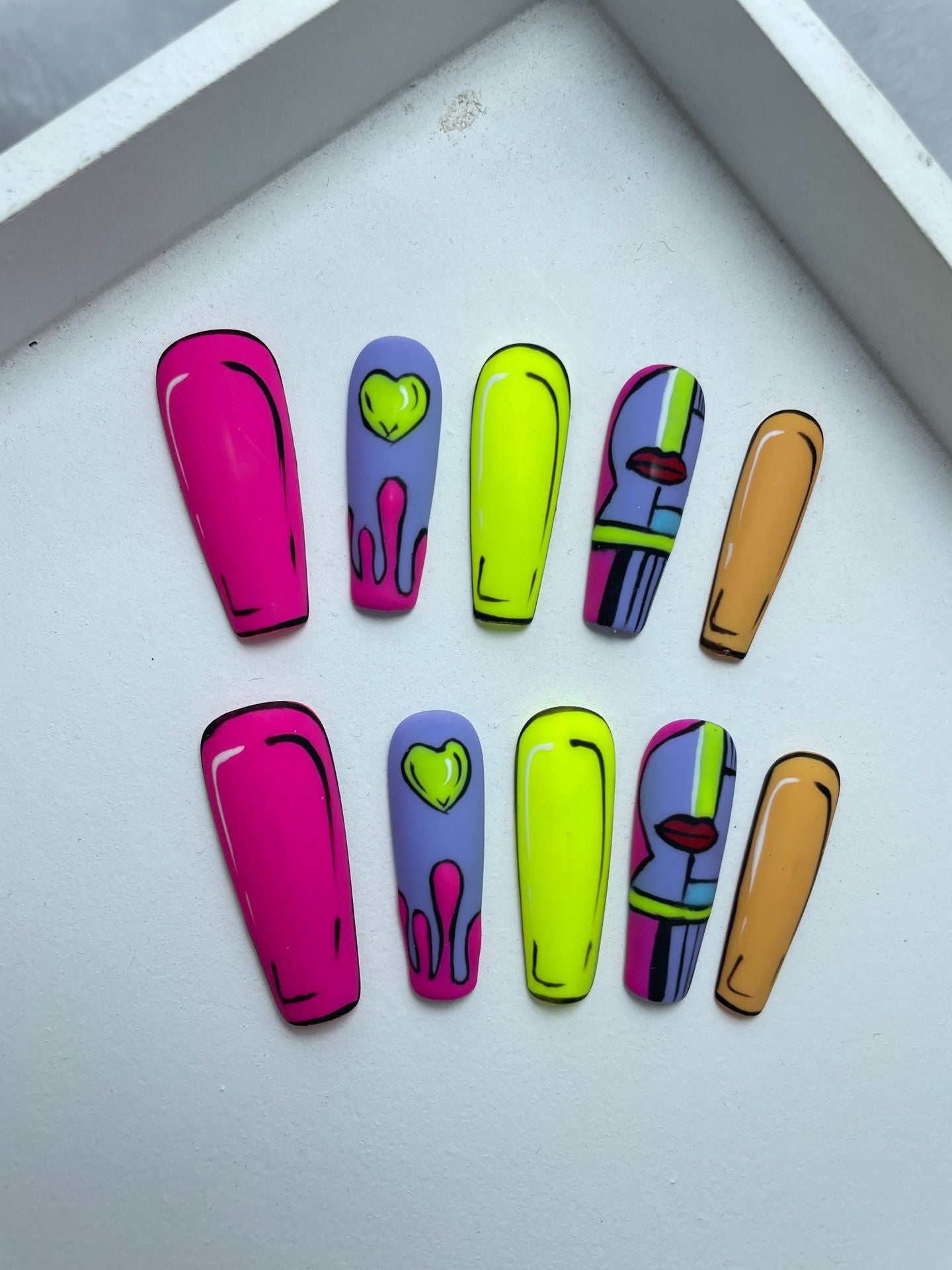 Handmade Press-On Nail Art Set - Elegant Wearable Artificial Nails