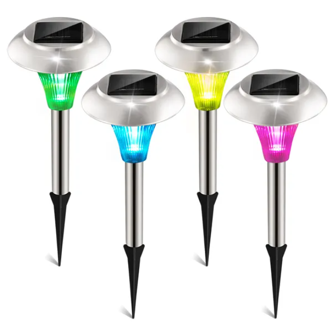 4-Pack Solar Garden Lights Outdoor Pathway Lawn Landscape Lighting