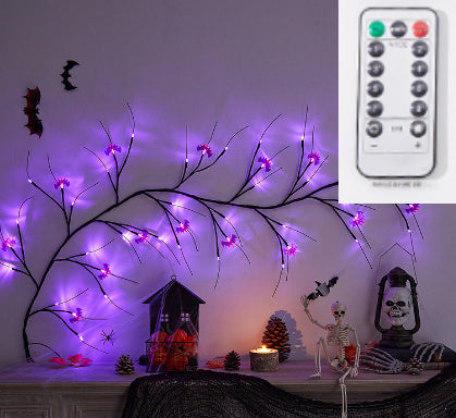 Halloween Rattan LED Tree Lights - Artificial Vines & Decorative Lighting