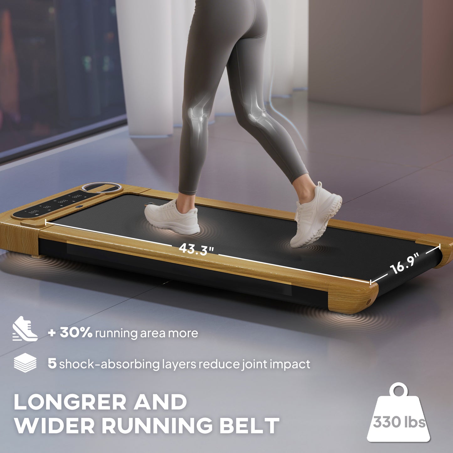 Under Desk Treadmill with Bluetooth Speaker and LED Display
