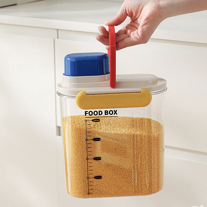 Plastic Food Storage Tank 2.1-3L Household Kitchen Container - Multiple Colors