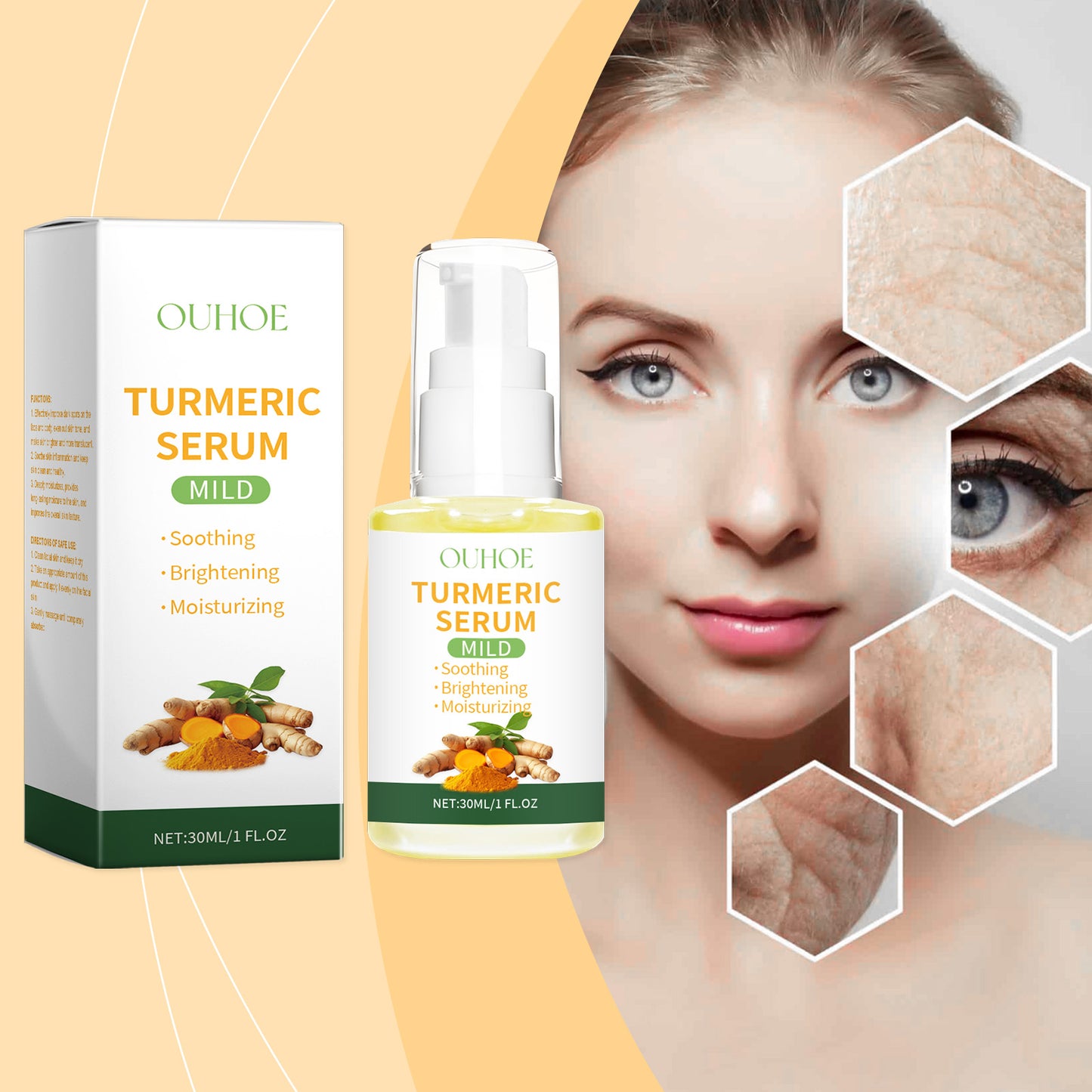 Turmeric Moisturizing Face Serum with Hyaluronic Acid & Centella Asiatica